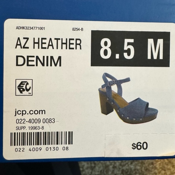 Arizona Jean Co Heather Denim Strap On Sandals Size 8.5 M - Picture 11 of 11